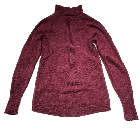 Lululemon Summit Stride Sweater S Heathered Deep Rouge Cotton 1/4 Zip Pull On - Picture 4 of 8